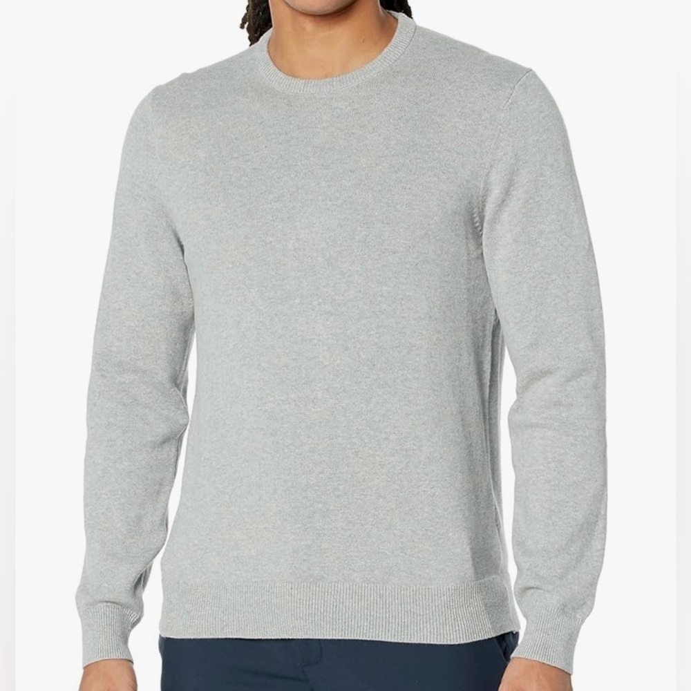 Amazon Essentials Men's Plus Size Tall Light Gray Crewneck Sweater 3XLT